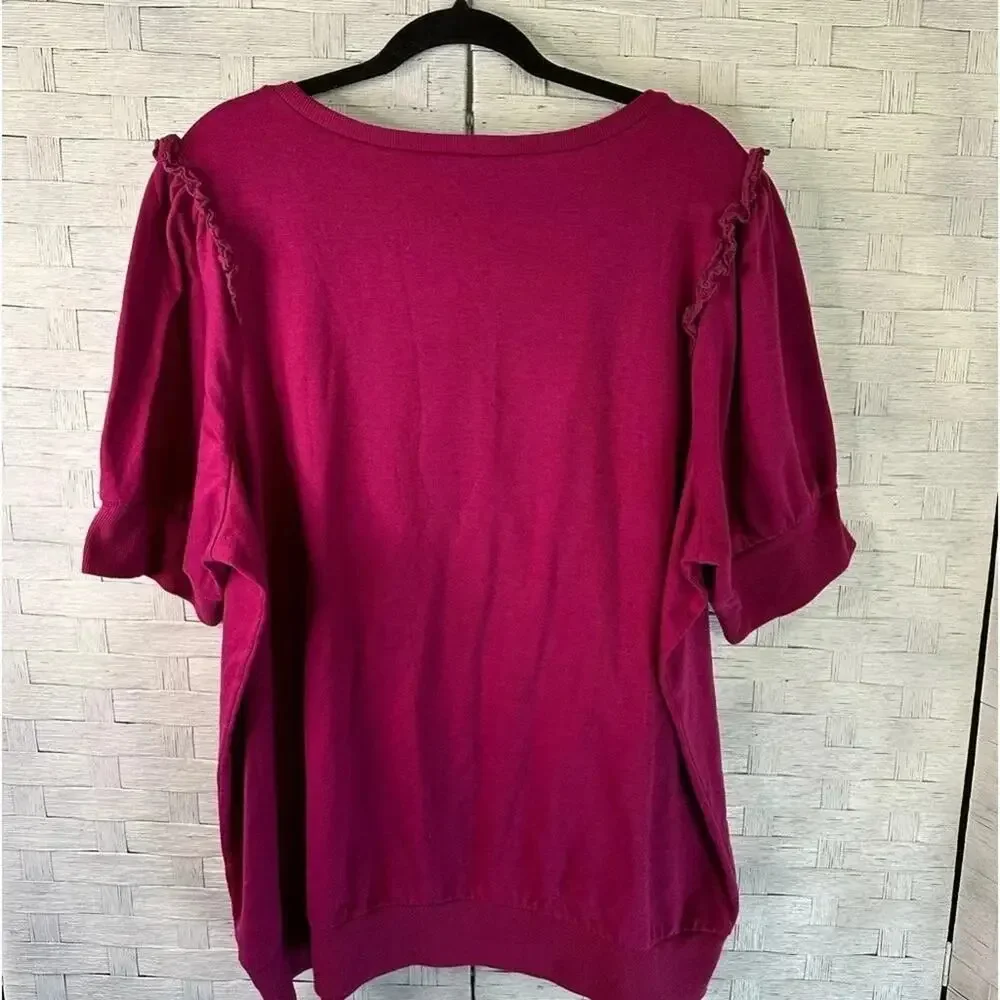 Torrid sweatshirt Graphic skull whimsiGoth ruffles Short Sleeve  plus size - Picture 6 of 12